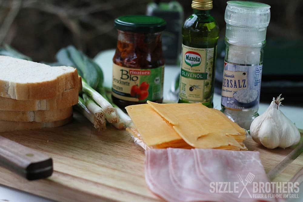 Die Zutaten für das saftige Sandwich Rezept