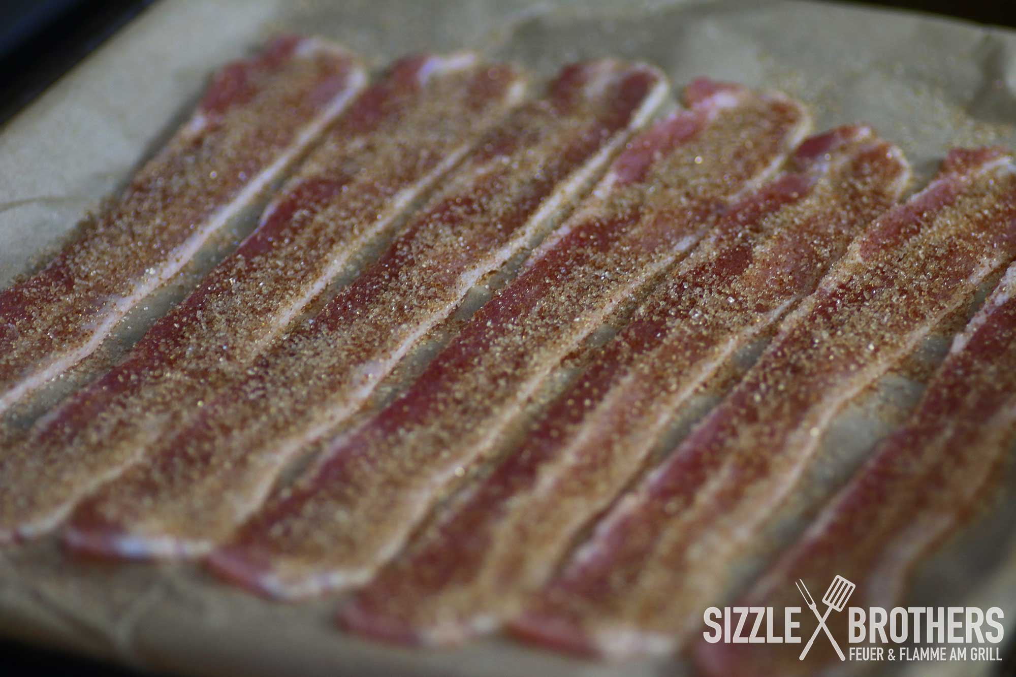 Bacon Eis in der Vorbereitung. Spart nicht am Zucker!