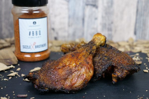 Leckere Entenkeule vom Grill