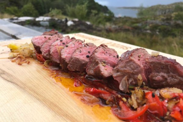 Das fertige Teres Major Steak mit leckerem Grillgemüse