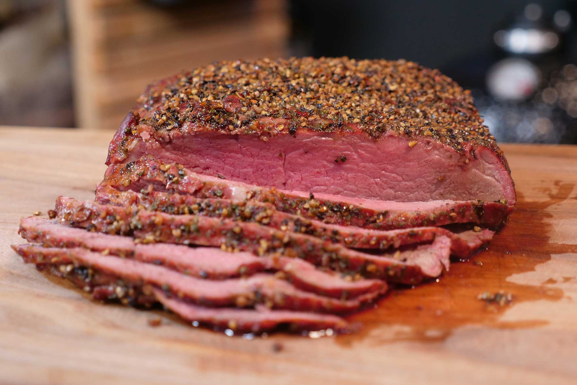 Roastbeef Braten aufgeschnitten