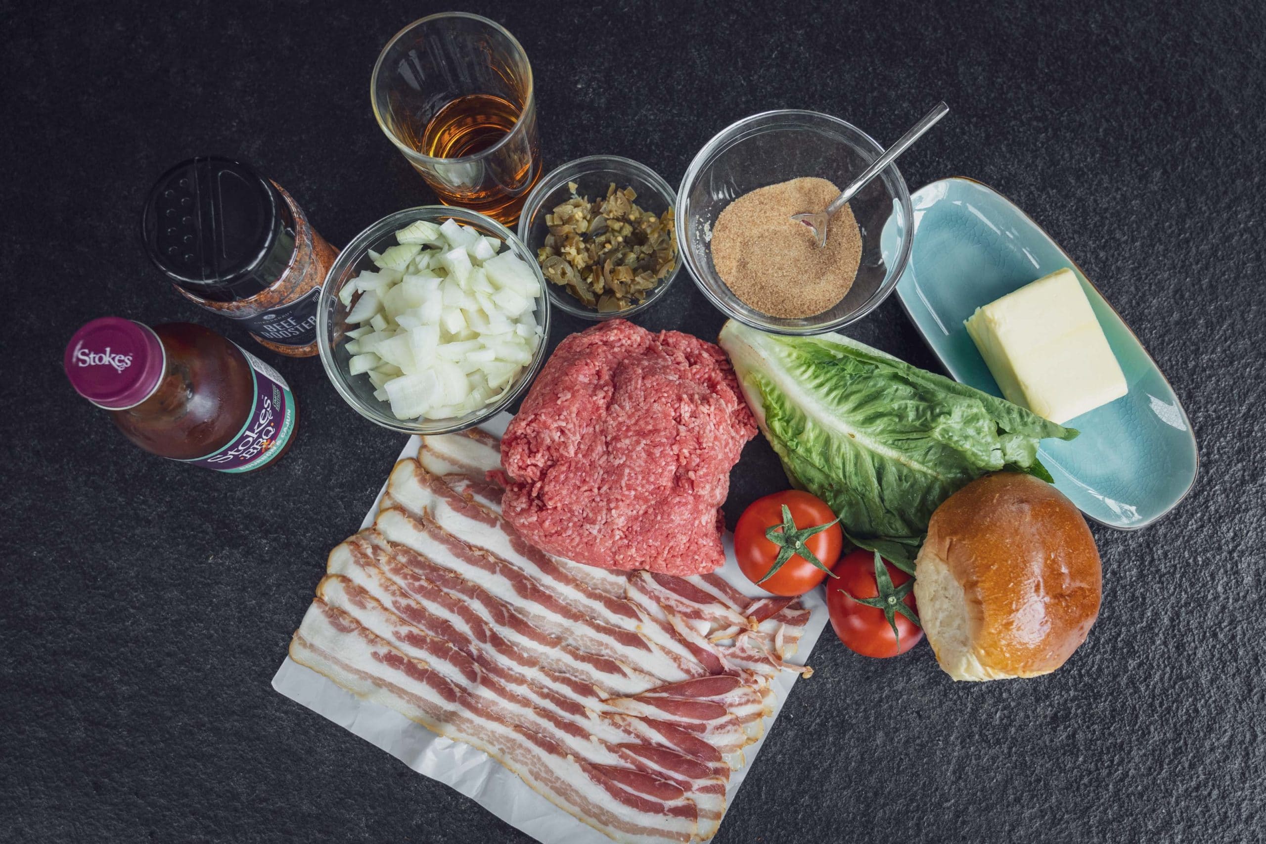 Unsere Zutaten für den Beer Can Burger