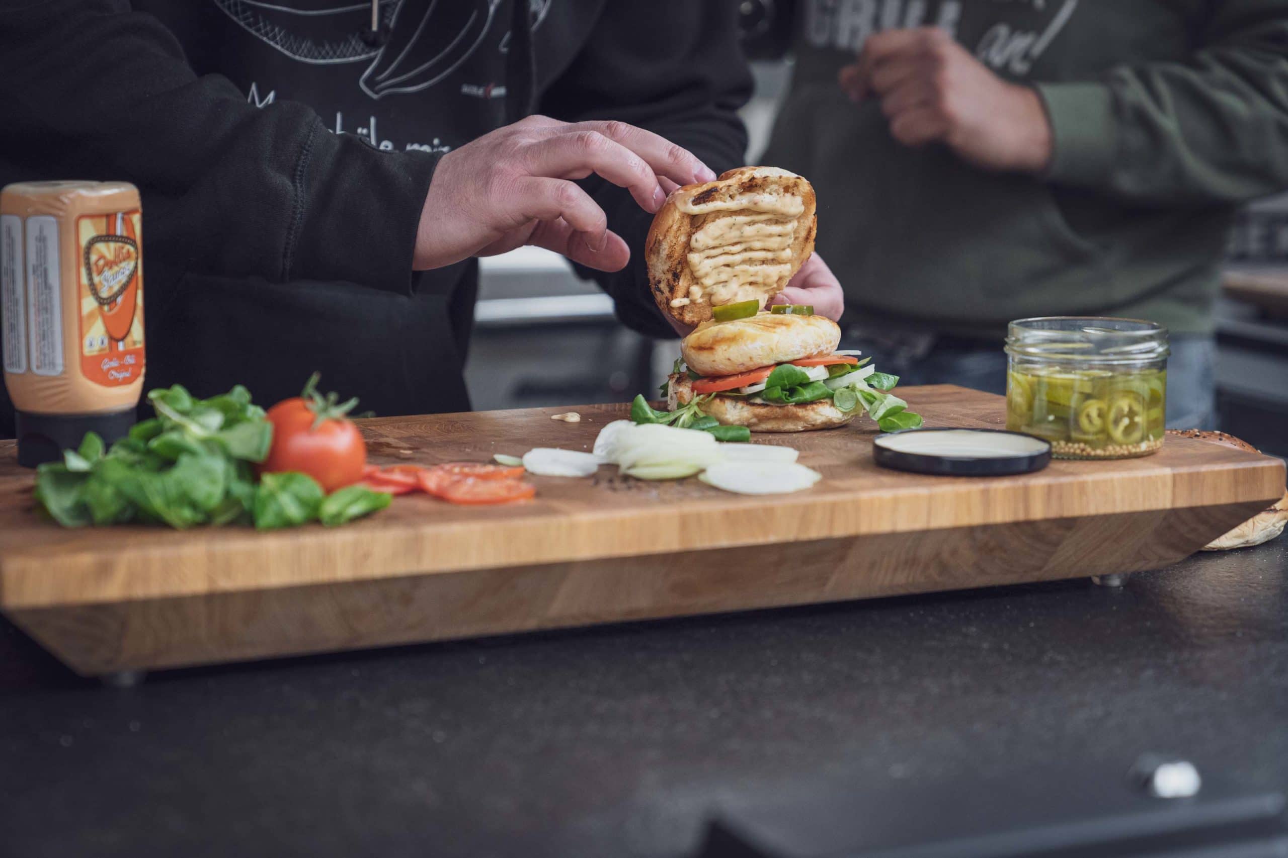 Der Burger ist praktisch fertig