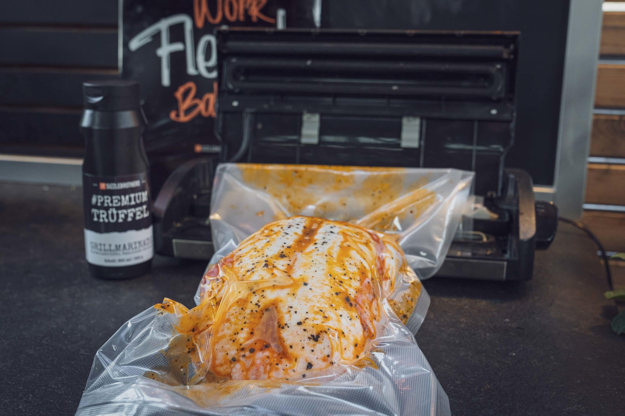 Sous Vide Ente mit #PremiumTrüffel wurde Vakuum gezogen
