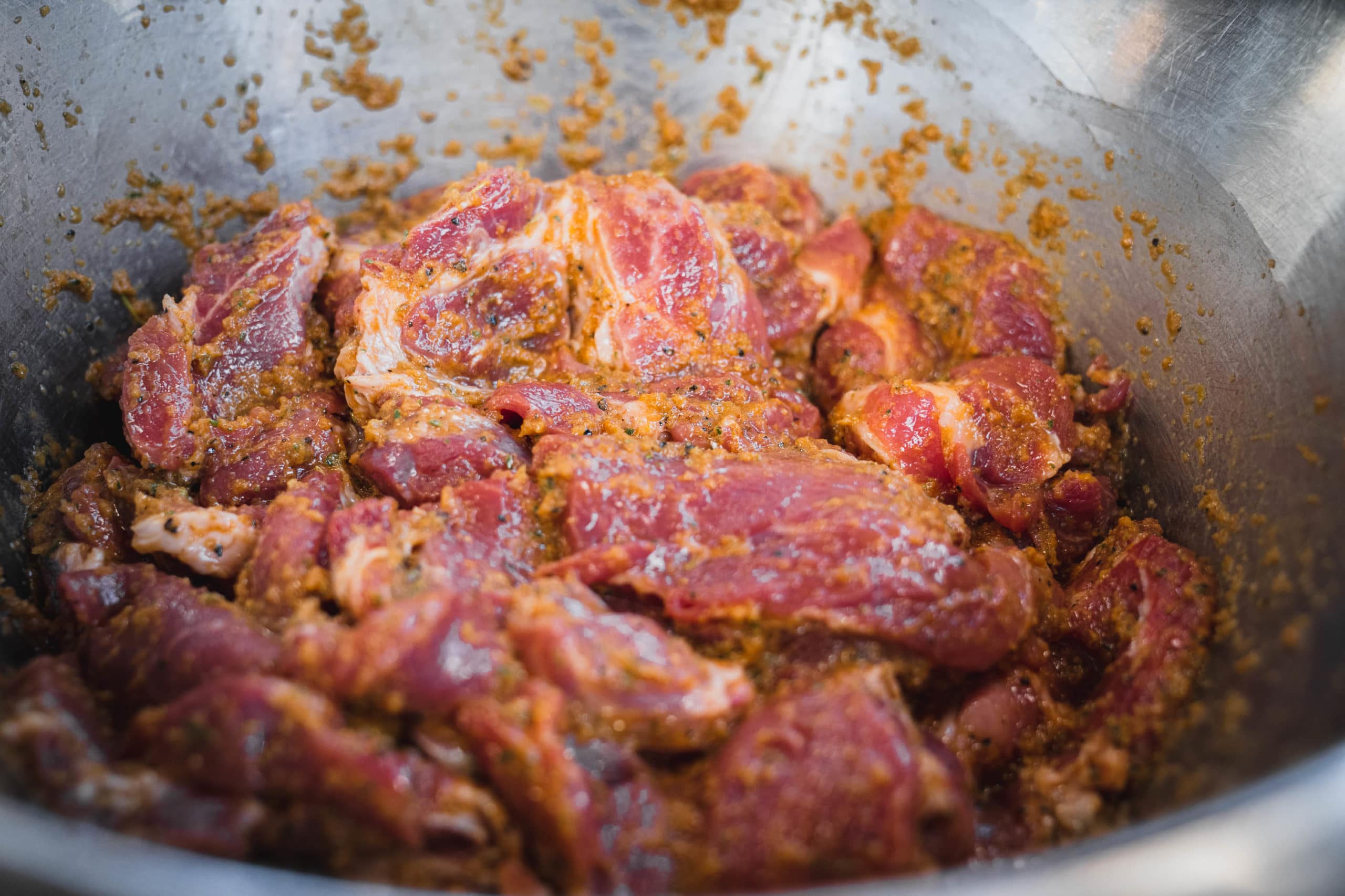 Das Fleisch für das Gyros wurde mariniert