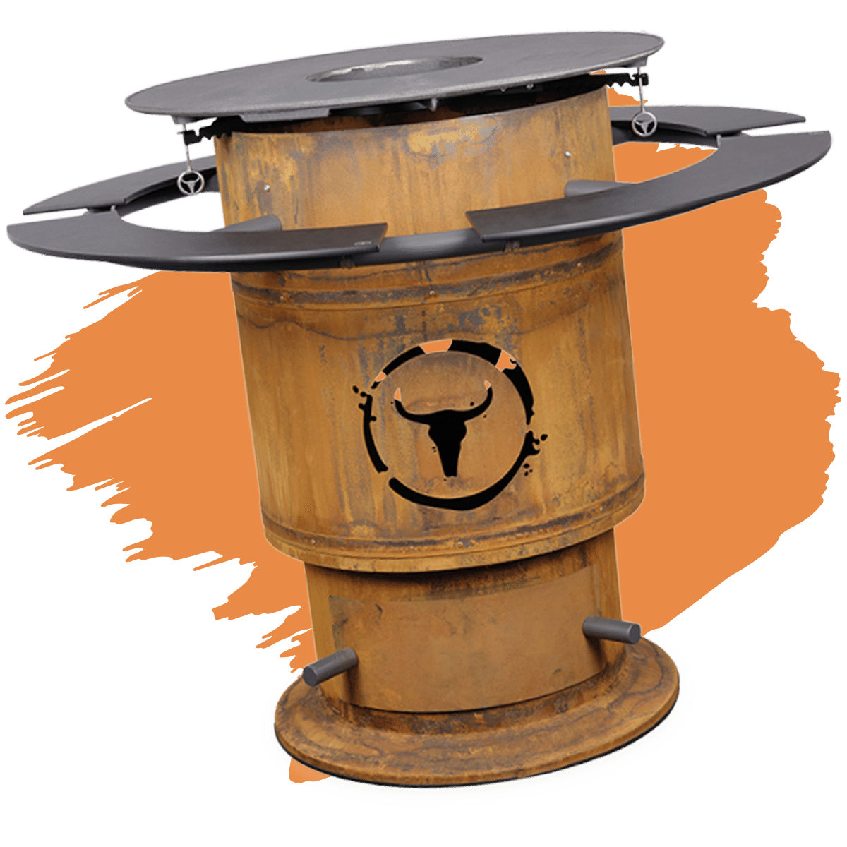 Highlightbild der MOESTA Bandit Feuertonne mit Grillplatte