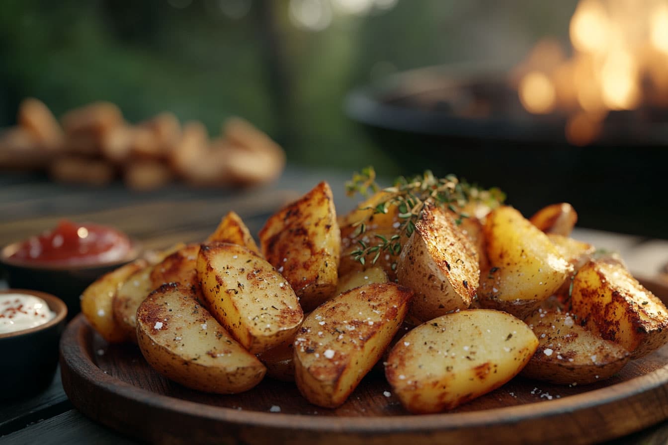 Kartoffelspalten vom Grill